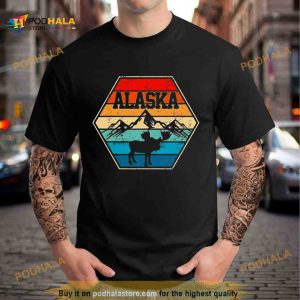 Alaska USA Mountain Hiking Vintage Retro Shirt
