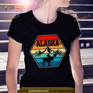 Alaska Usa Mountain Hiking Vintage Retro Shirt 2