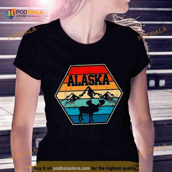 Alaska USA Mountain Hiking Vintage Retro Shirt