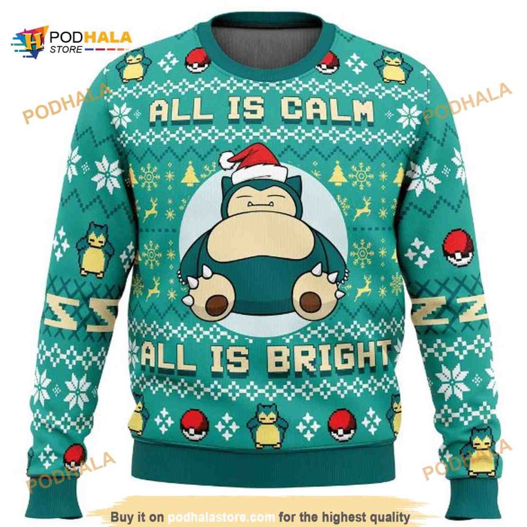 All Is Calm All Bright Snorlax Pokemon Ugly Sweater