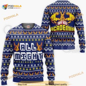All Might Anime My Hero Academia Xmas Ugly Christmas Sweater