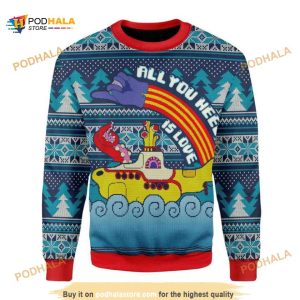 All You Need Is Love 3D Funny Ugly Christmas Sweater