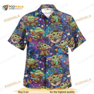 Aloha Star Wars Baby Yoda Cocktail Hawaiian Shirt, Beach Gift For Best Friend