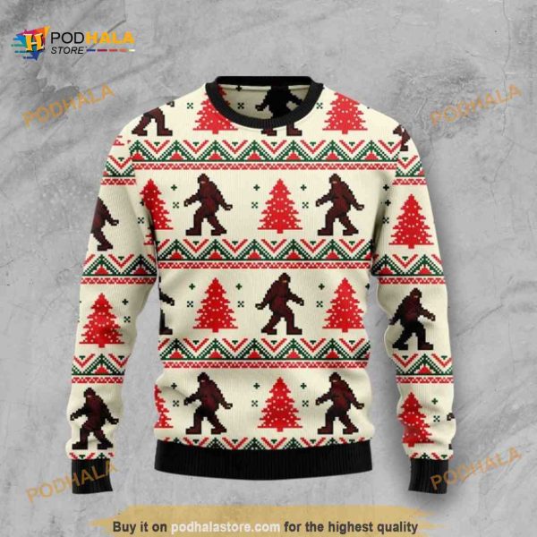 Amazing Bigfoot All Over Printed Funny Ugly Christmas Sweater