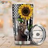 America Flag Sunflower Donkey Gift For Lover Day Travel Tumbler