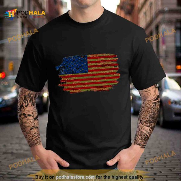 American Flag Background 4th Of July Day Shirt