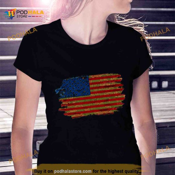 American Flag Background 4th Of July Day Shirt