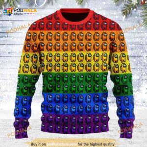 Among Us Gay Pride Ugly Wool Christmas Sweater