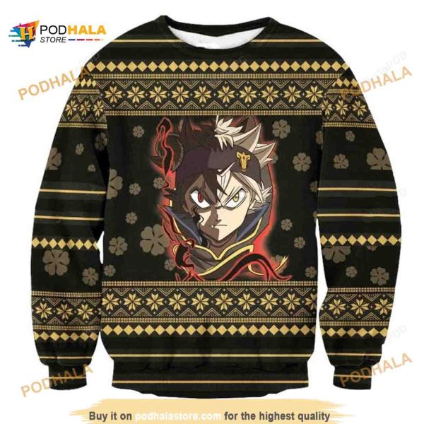 Anime Black Clover Ugly Xmas Wool Knitted Sweater