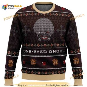 Anime Ken Kaneki One-Eyed Ghoul Anime Gift Fan Christmas Ugly Wool Knitted Sweater