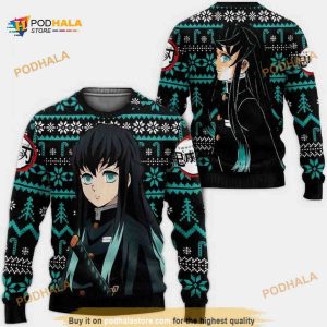 Anime Muichiro Tokito Demon Slayer Kimetsu No Yaiba Christmas Ugly Sweater