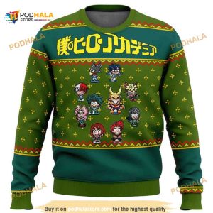 Anime Sprites My Hero Academia Anime Gift Fan Ugly Xmas Wool Knitted Sweater
