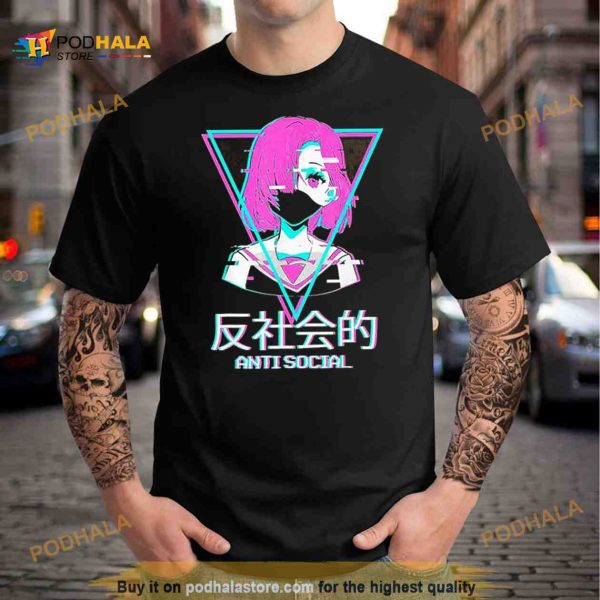 Antisocial Vaporwave Anime Girl Japanese Aesthetic T Shirt