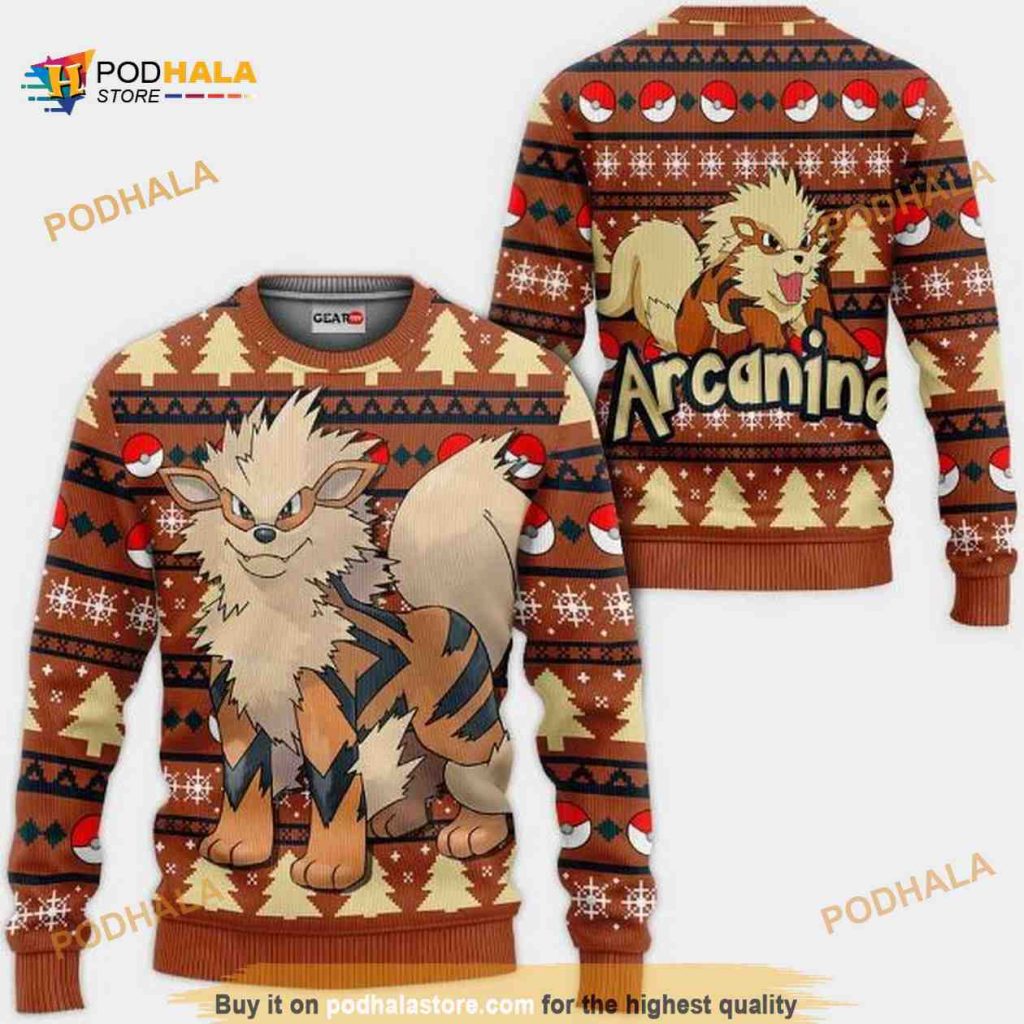 Arcanine Anime Pokemon Xmas Funny Ugly Christmas Sweater