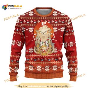 Arcanine Pokemon Anime Ugly Xmas Wool Sweater