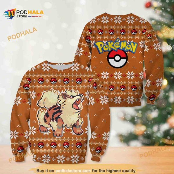 Arcanine Pokemon Christmas Anime Manga Ugly Xmas Sweater