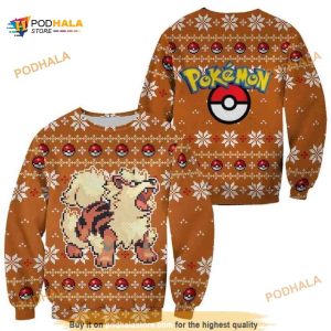 Arcanine Pokemon Xmas Funny Ugly Christmas Sweater
