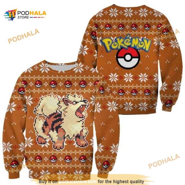 Arcanine Pokemon Xmas Funny Ugly Christmas Sweater