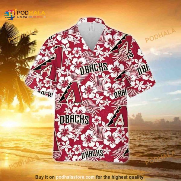 Arizona Diamondbacks MLB Hawaiian Shirt, Hibiscus Seamless Pattern