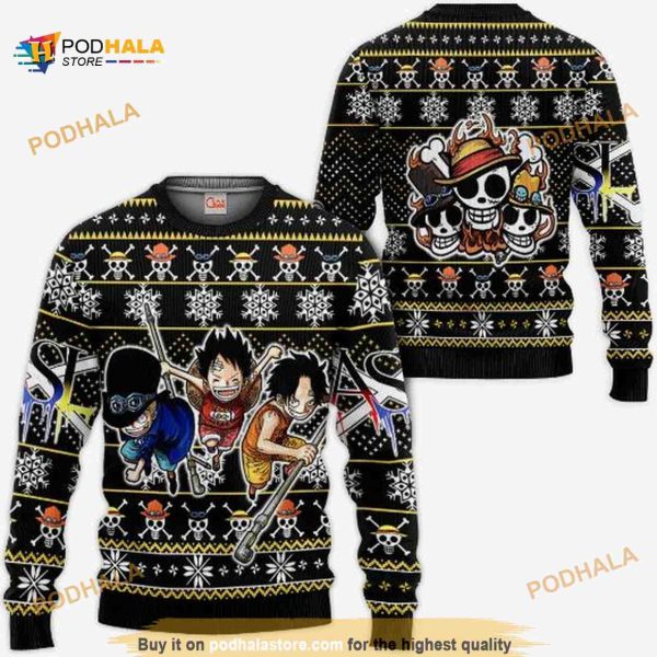 Asl Pirates Anime One Piece Xmas Ugly Christmas Knitted Sweater