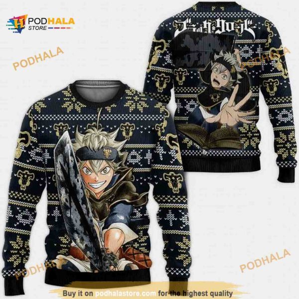 Asta Anime Black Clover Ugly Xmas Wool Knitted Sweater