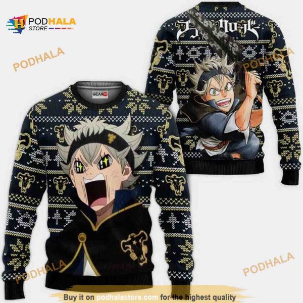 Asta Anime Black Clover Xmas Funny Ugly Christmas Knitted Sweater