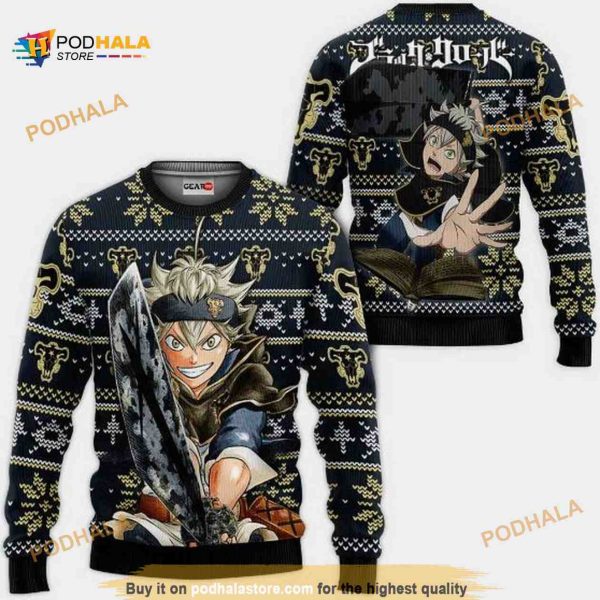 Asta Anime Black Clover Xmas Ugly Christmas Knitted Sweater