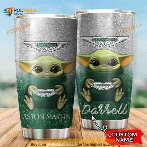 Aston Martin Baby Yoda Custom Name Travel Tumbler