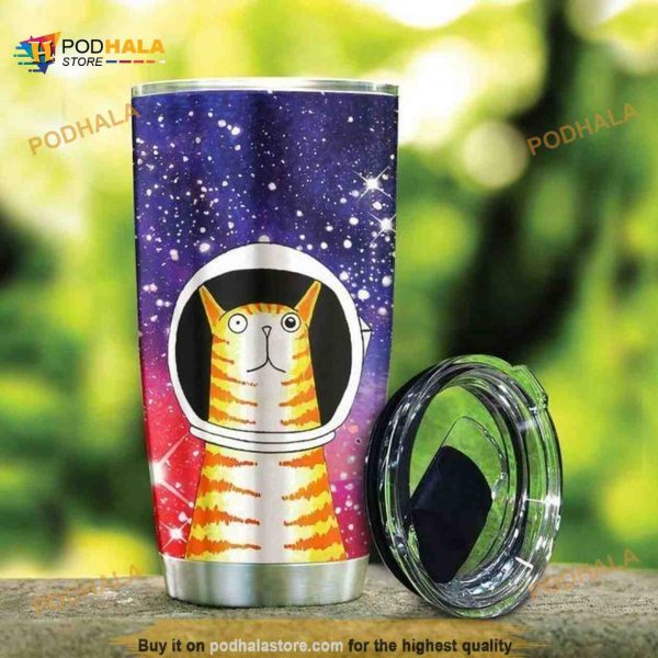 Astronaut Cat Gift For Lover Day Travel Tumbler All Over Print