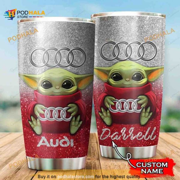 Audi Baby Yoda Custom Name Gift For Lover Day Travel Tumbler