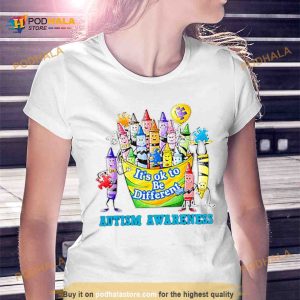 Autism Awareness Crayons its ok to be different Shirt 2