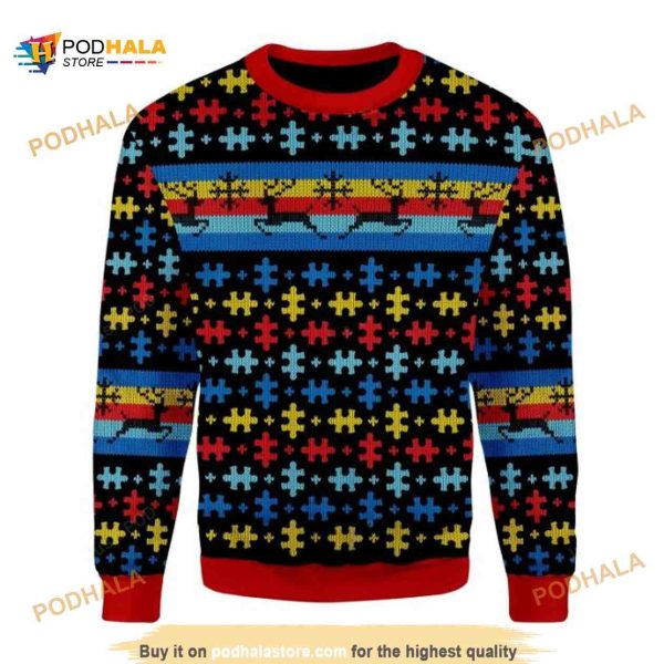 Autism Awareness Christmas Wool Ugly Sweater