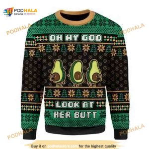 Avocados Oh My God Look At Her Gift For Xmas Party Ugly Christmas Sweater