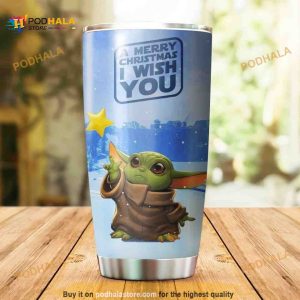 Baby Yoda A Merry Chiristmas I Wish You Travel Tumbler