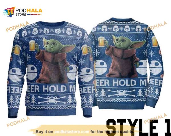 Baby Yoda Christmas Sweater Sweatshirt, Star Wars Sweater 1