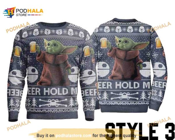 Baby Yoda Christmas Sweater Sweatshirt, Star Wars Sweater 3