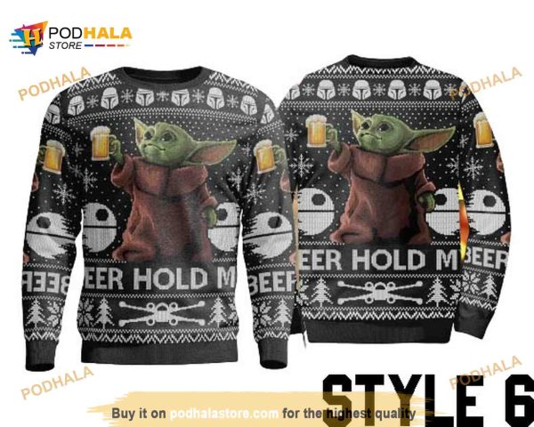 Baby Yoda Christmas Sweater Sweatshirt, Star Wars Sweater 6