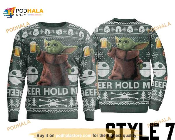 Baby Yoda Christmas Sweater Sweatshirt, Star Wars Sweater 7