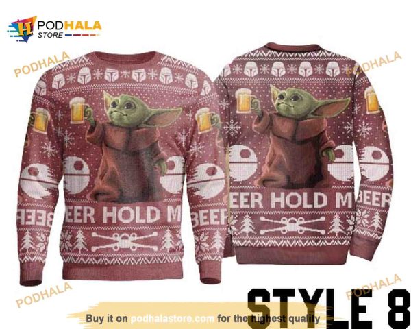 Baby Yoda Christmas Sweater Sweatshirt, Star Wars Sweater 8