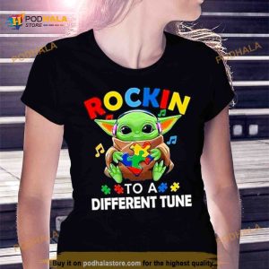 Baby Yoda Rockin To A Different Tune Shirt 2