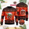 Baby Yoda Star Wars Cincinnati Bengals Custom Name Ugly Xmas Sweater
