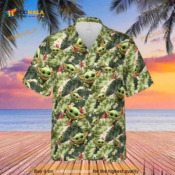Baby Yoda Star Wars Hawaiian Shirt Banana Leaves Pattern Beach Gift For Best Friend