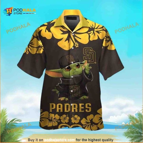Baby Yoda Star Wars Hawaiian Shirt Loves San Diego Padres