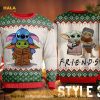 Baby Yoda, Stitch And Friends Christmas Sweater With Variation 3