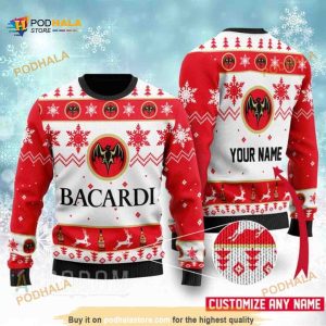 Bacardi Drink Lover Xmas Personalized Xmas Ugly Christmas Sweater
