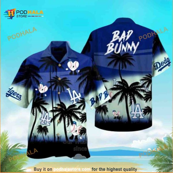 Bad Bunny Los Angeles Dodgers Funny Hawaiian Shirt Best Beach Gift