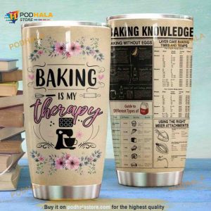 Baking Travel Tumbler Baking Is My Therapy Gift For Lover Day Travel Tumbler, Coffee Tumbler