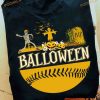 Balloween Skull Baseball Skull Playing Baseball Halloween Shirt, Halloween Gift