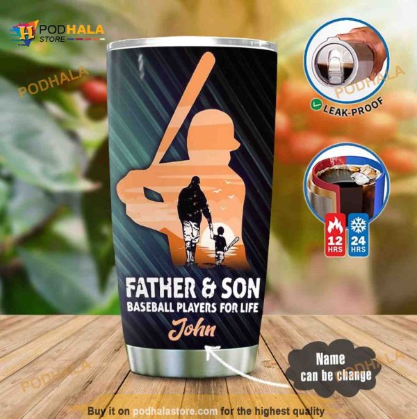Baseball Fathers Day Personalized Gift For Lover Day Travel Tumbler, Coffee Tumbler