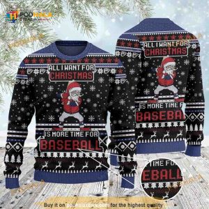 Baseball Lovers Gift All I Want For Christmas All Over Print Ugly Xmas Sweater
